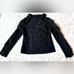 Conrad C Collection Black Ruched Jacket Size 8 NWT